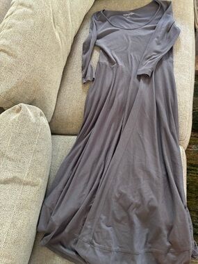Soft Surroundings Slate Gray Scoop-Neck Maxi Dress